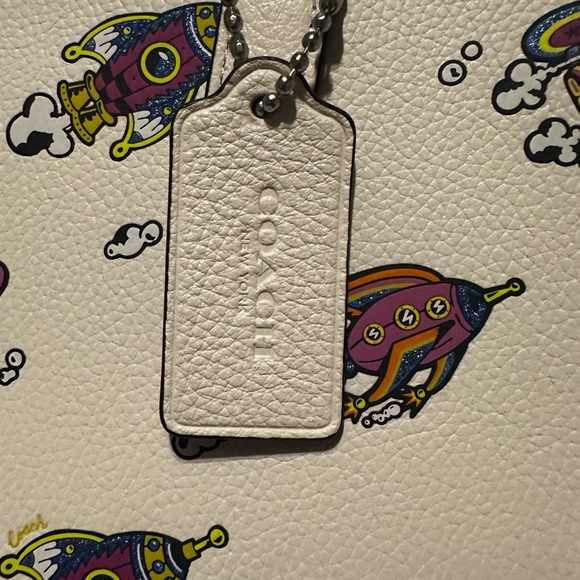 Coach White Limited Edition Rocket Print City Tote Bag - Picture 2 of 12